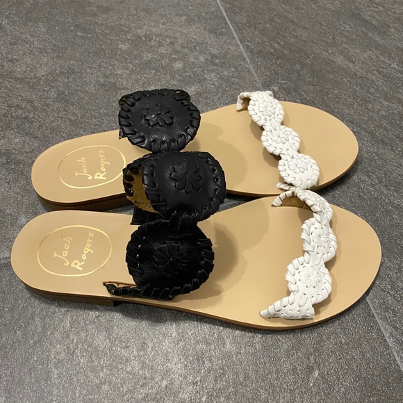 Jack Rogers Lauren Sandal Black and White - Picture 3 of 4